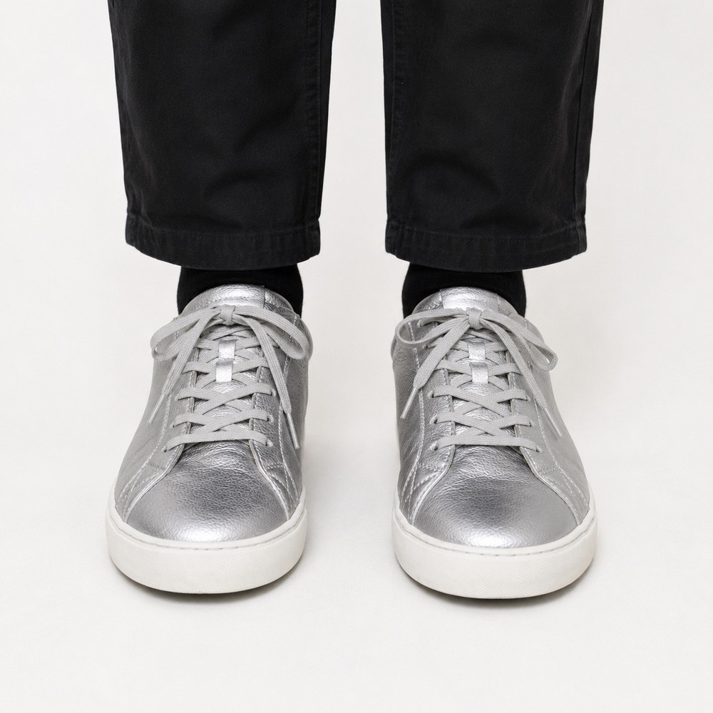 ALDO Metallic Silver Low Top Sneakers Men's 11 / EU 44